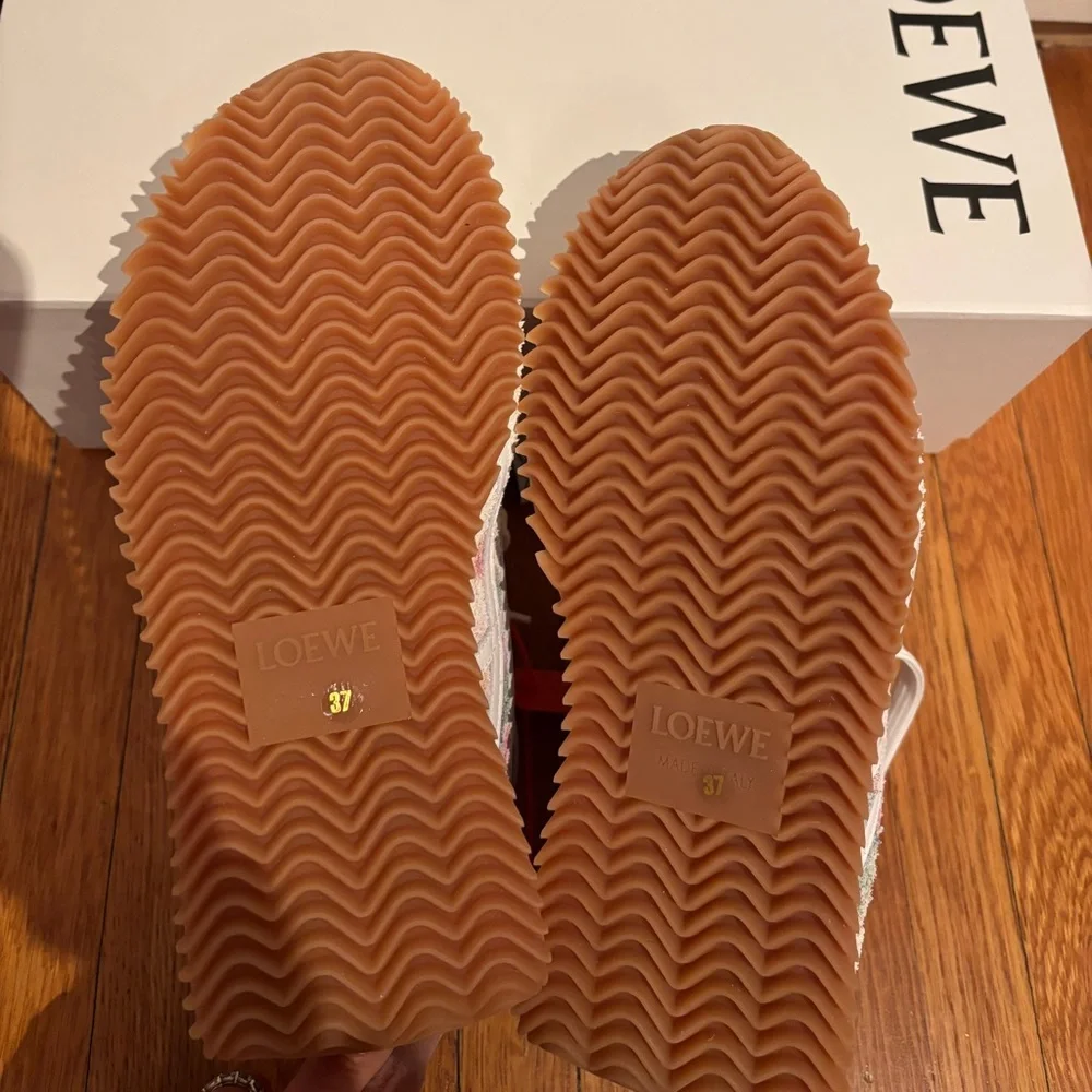 NWT LOEWE Authentic Sneakers 37 white/Pink Multicolorlor - Picture 12 of 17